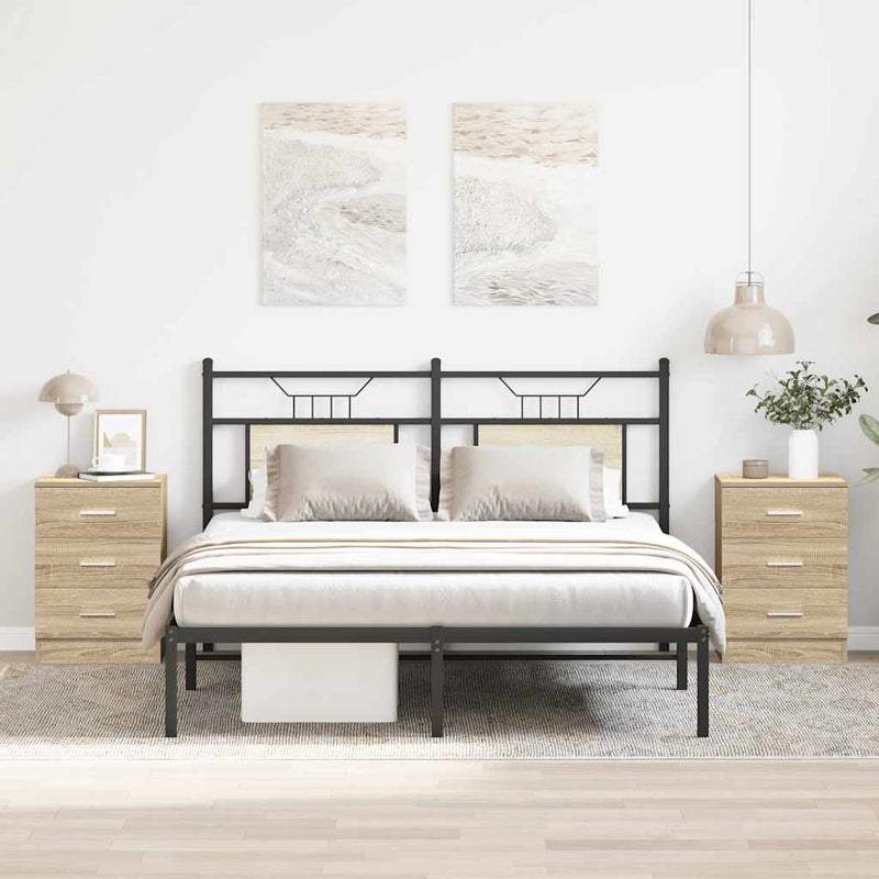 vidaXL 2 db sonoma tölgy szerelt fa éjjeliszekrény 38 x 35 x 56 cm