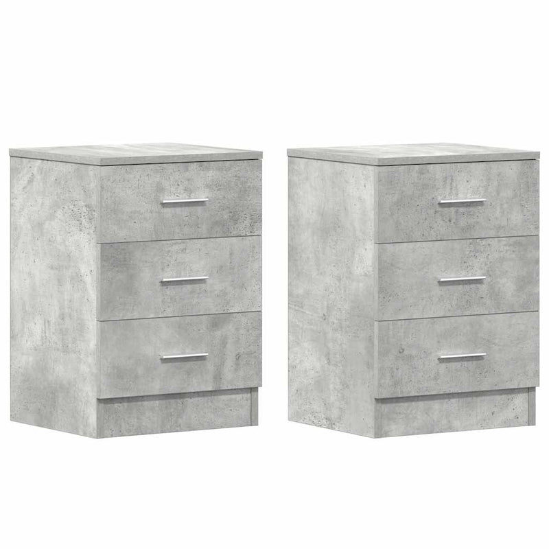 vidaXL 2 db betonszürke szerelt fa éjjeliszekrény 38 x 35 x 56 cm