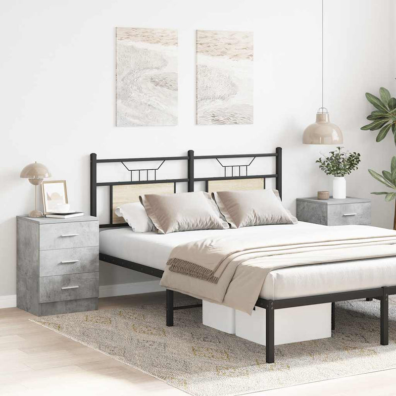 vidaXL 2 db betonszürke szerelt fa éjjeliszekrény 38 x 35 x 56 cm