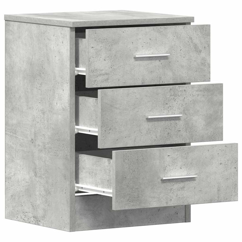 vidaXL 2 db betonszürke szerelt fa éjjeliszekrény 38 x 35 x 56 cm