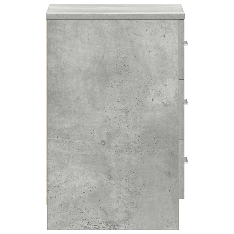 vidaXL 2 db betonszürke szerelt fa éjjeliszekrény 38 x 35 x 56 cm