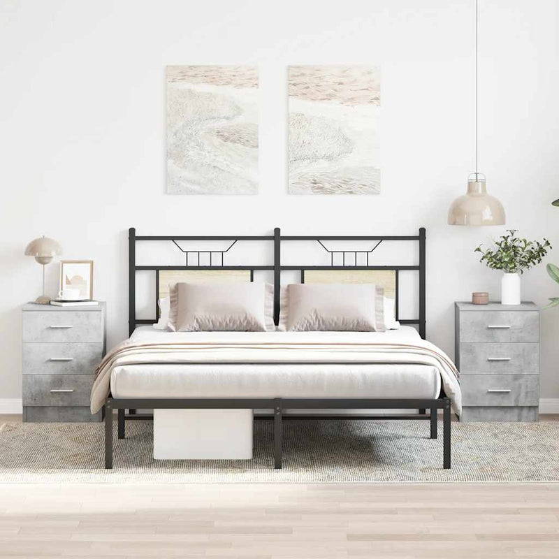 vidaXL 2 db betonszürke szerelt fa éjjeliszekrény 38 x 35 x 56 cm