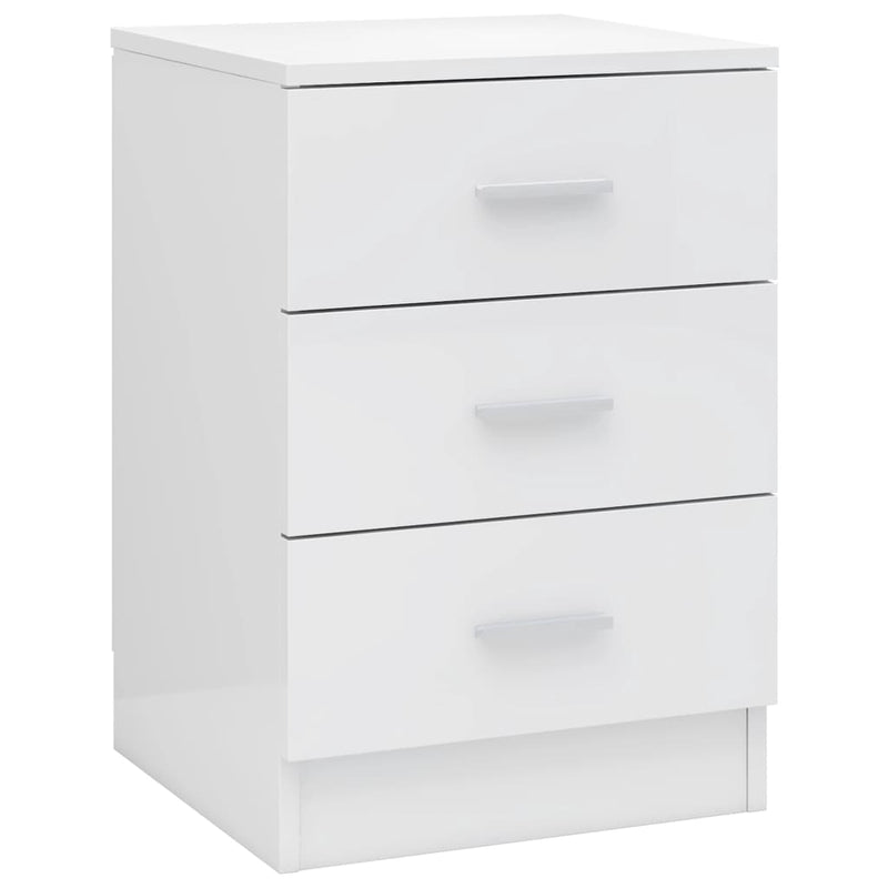 vidaXL magasfényű fehér forgácslap éjjeliszekrény 38 x 35 x 56 cm