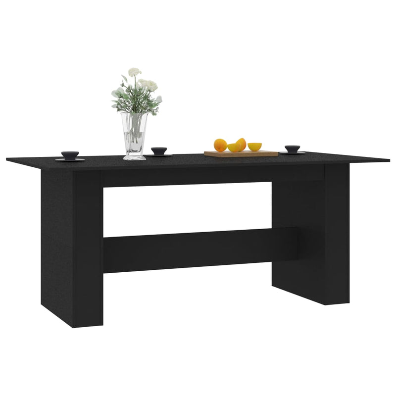 vidaXL fekete szerelt fa étkezőasztal 180 x 90 x 76 cm