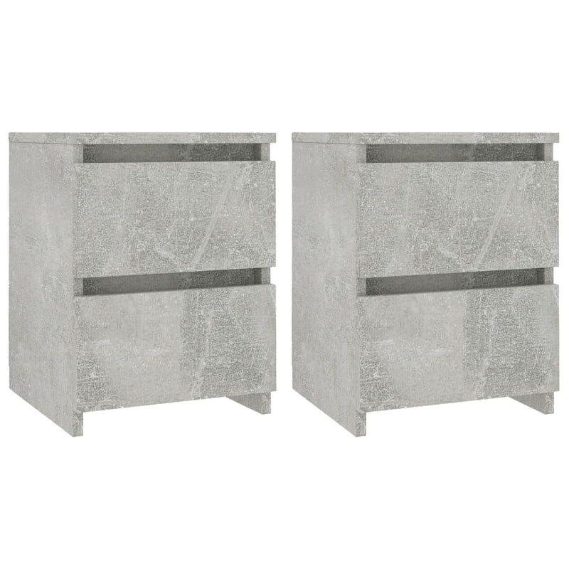 vidaXL 2 db betonszürke szerelt fa éjjeliszekrény 30 x 30 x 40 cm