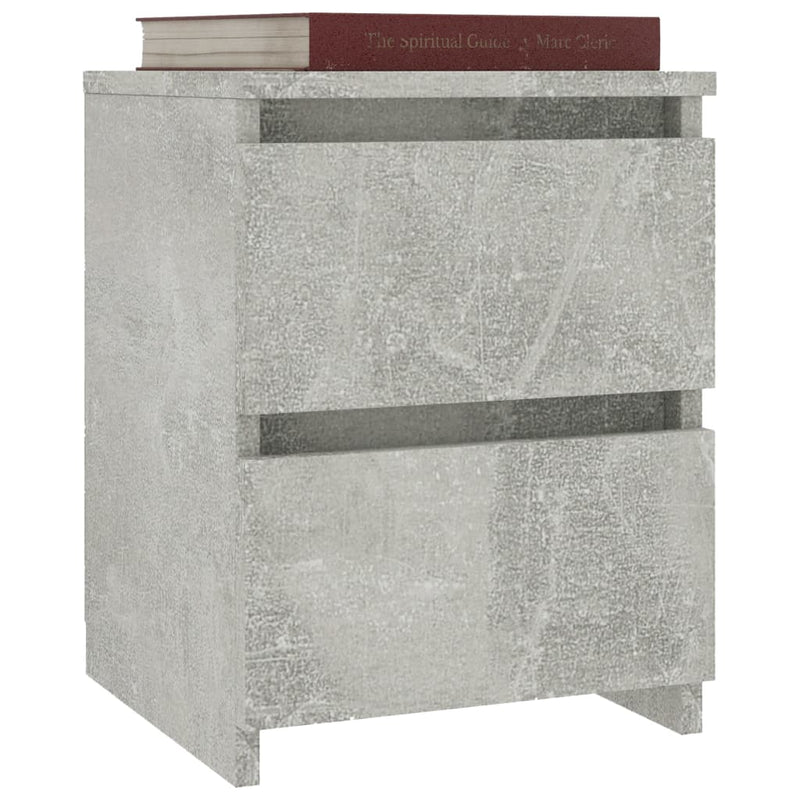 vidaXL 2 db betonszürke szerelt fa éjjeliszekrény 30 x 30 x 40 cm