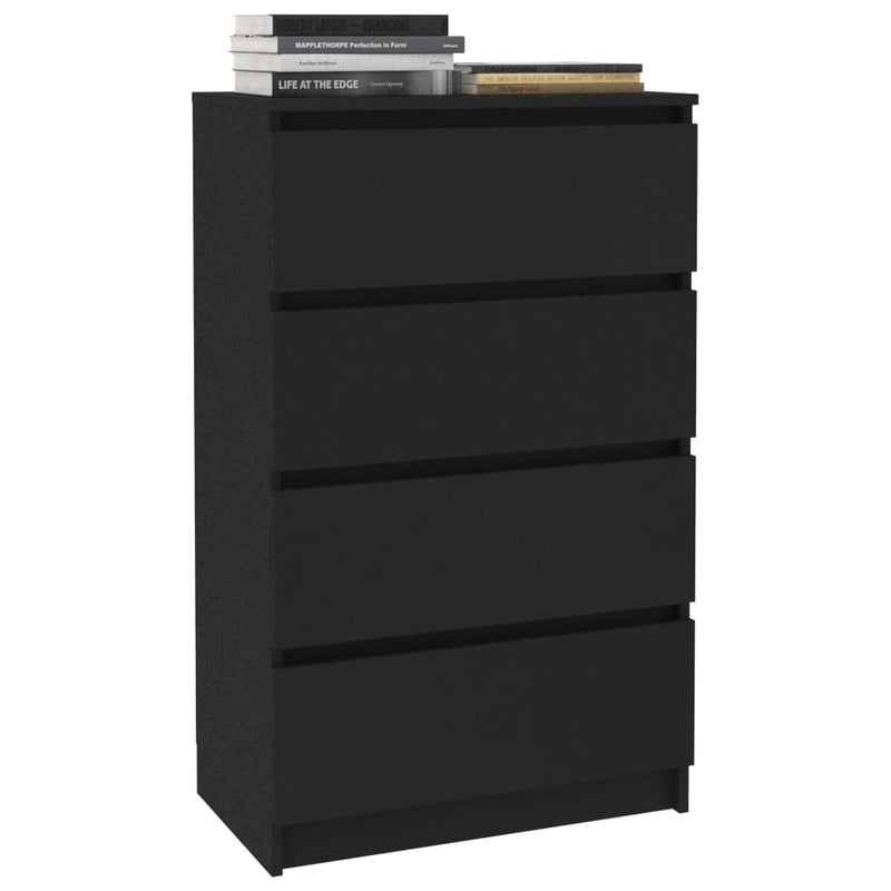 vidaXL fekete szerelt fa tálalószekrény 60 x 35 x 98,5 cm