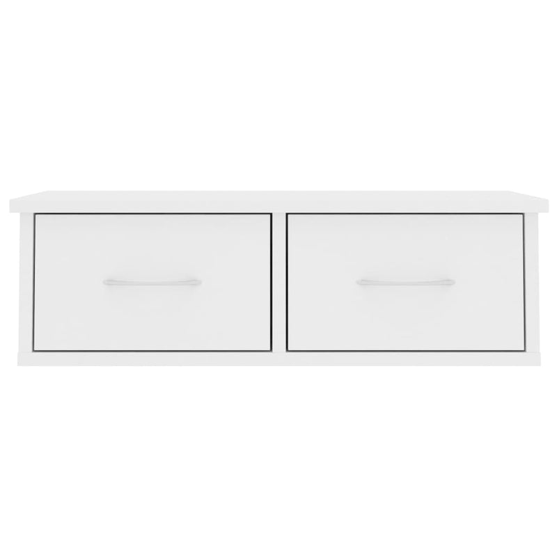 vidaXL fehér szerelt fa falra szerelhető fiókos polc 60 x 26 x 18,5 cm