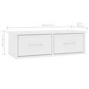 vidaXL fehér szerelt fa falra szerelhető fiókos polc 60 x 26 x 18,5 cm