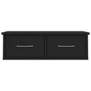 vidaXL fekete szerelt fa falra szerelhető fiókos polc 60x26x18,5 cm
