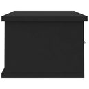 vidaXL fekete szerelt fa falra szerelhető fiókos polc 60x26x18,5 cm