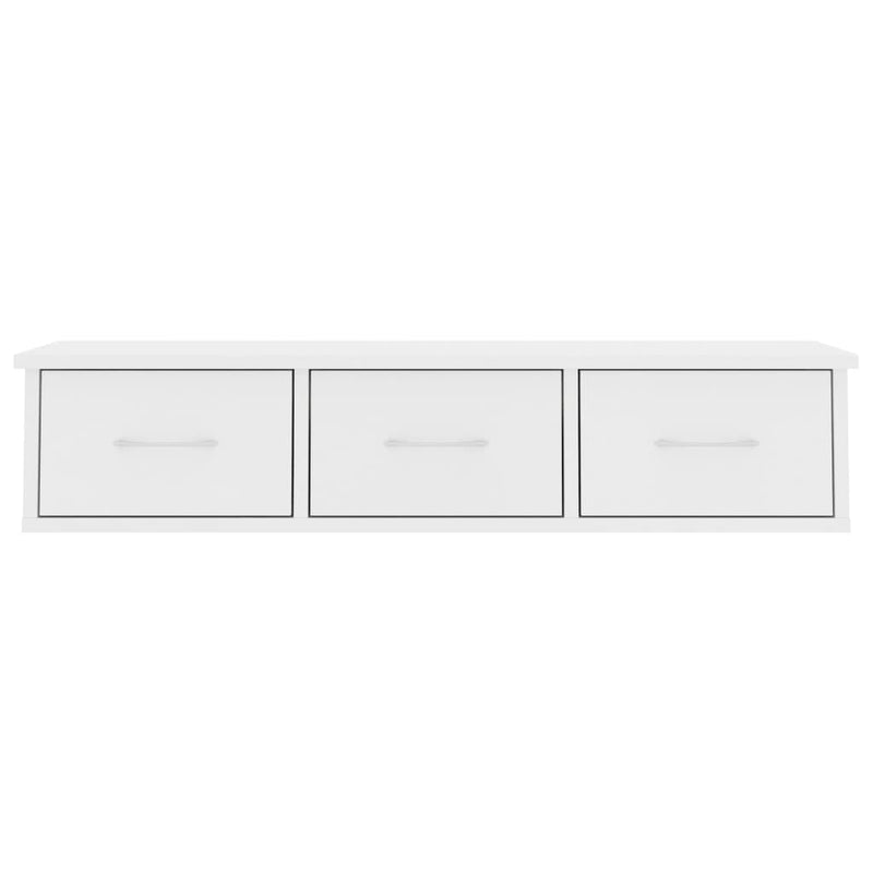 vidaXL fehér falra szerelhető szerelt fa fiókos polc 88 x 26 x 18,5 cm