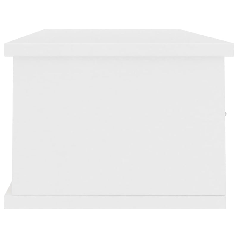 vidaXL fehér falra szerelhető szerelt fa fiókos polc 88 x 26 x 18,5 cm