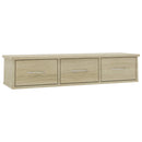 vidaXL sonoma falra szerelhető szerelt fa fiókos polc 88x26x18,5 cm