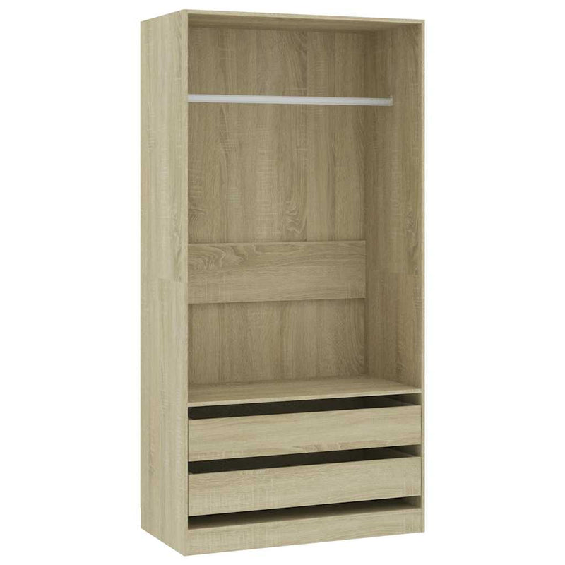 vidaXL sonoma tölgy színű szerelt fa ruhásszekrény 100 x 50 x 200 cm
