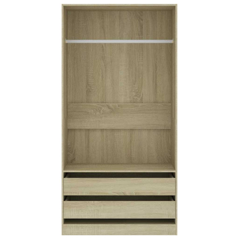 vidaXL sonoma tölgy színű szerelt fa ruhásszekrény 100 x 50 x 200 cm