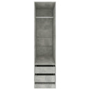 vidaXL betonszürke szerelt fa ruhásszekrény fiókokkal 50 x 50 x 200 cm