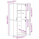 vidaXL betonszürke szerelt fa ruhásszekrény 80 x 52 x 180 cm