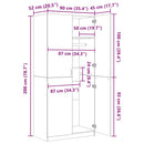 vidaXL betonszürke szerelt fa ruhásszekrény 90 x 52 x 200 cm