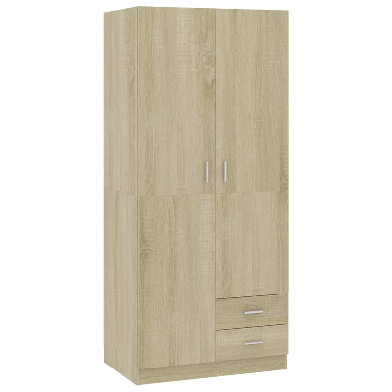 vidaXL sonoma tölgy színű szerelt fa ruhásszekrény 80 x 52 x 180 cm