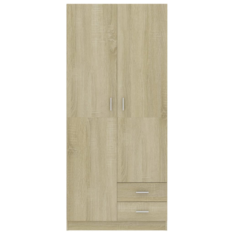 vidaXL sonoma tölgy színű szerelt fa ruhásszekrény 80 x 52 x 180 cm
