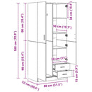 vidaXL betonszürke szerelt fa ruhásszekrény 80 x 52 x 180 cm