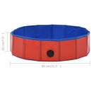 vidaXL összehajtható piros PVC kutyamedence 80 x 20 cm