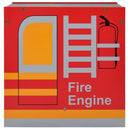 vidaXL 3-részes tűzoltóautó formájú gyerekasztal- és székkészlet