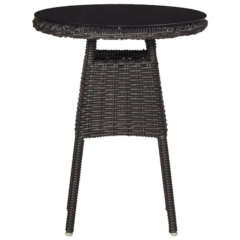 vidaXL 3 darabos fekete polyrattan kerti bisztrószett párnákkal
