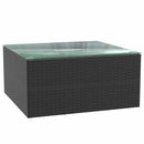 vidaXL 7-részes fekete polyrattan kerti társalgószett párnákkal