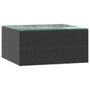 vidaXL 7-részes fekete polyrattan kerti társalgószett párnákkal