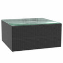 vidaXL 7-részes fekete polyrattan kerti társalgószett párnákkal