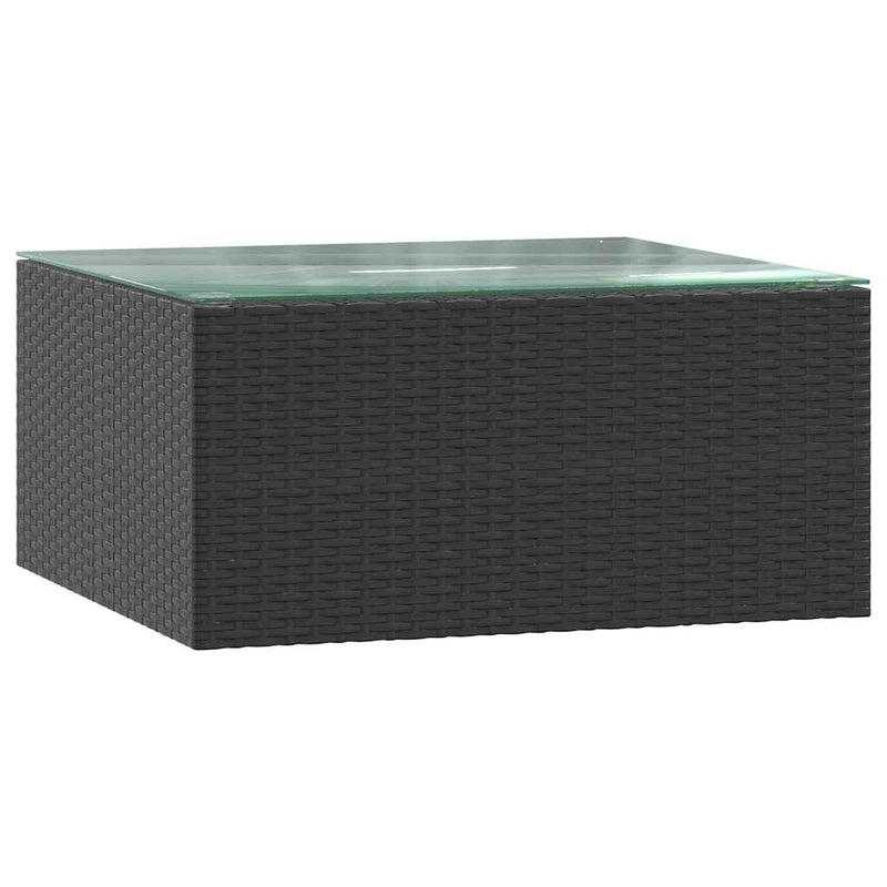 vidaXL 5 részes fekete polyrattan kerti társalgószett párnákkal