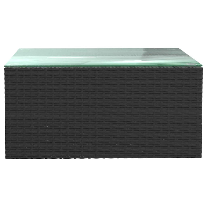 vidaXL 5 részes fekete polyrattan kerti társalgószett párnákkal