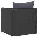 vidaXL fekete polyrattan egyszemélyes kanapé párnákkal