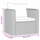 vidaXL fekete polyrattan egyszemélyes kanapé párnákkal