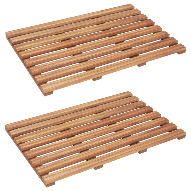 vidaXL 2 db tömör akácfa fürdőszőnyeg 56 x 37 cm