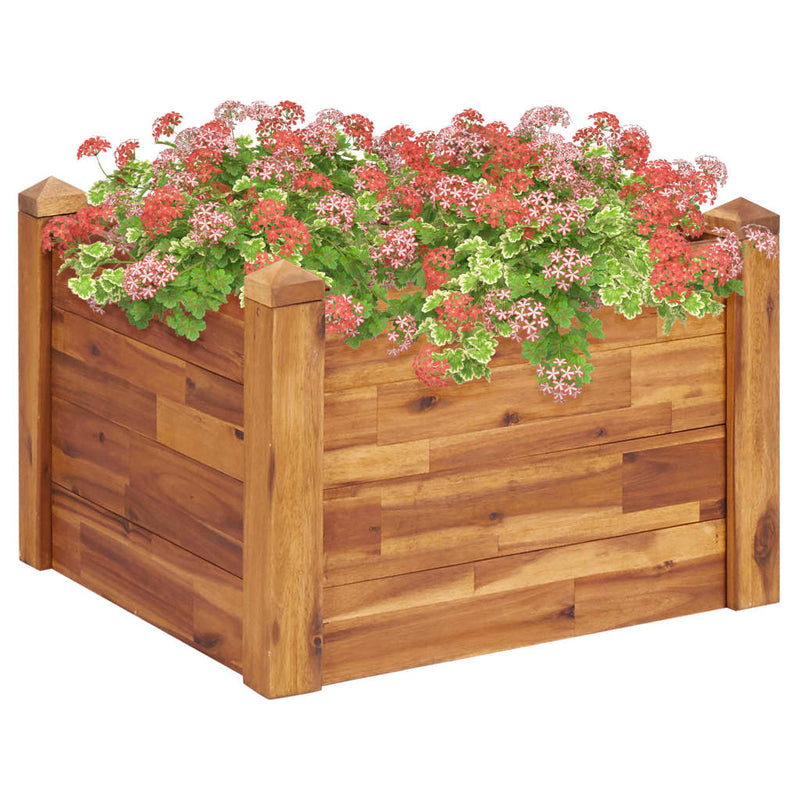 vidaXL tömör akácfa kerti magaságyás 60 x 60 x 44 cm