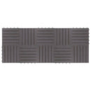 vidaXL 10 darab antikolt szürke tömör akácfa padlólap 30 x 30 cm