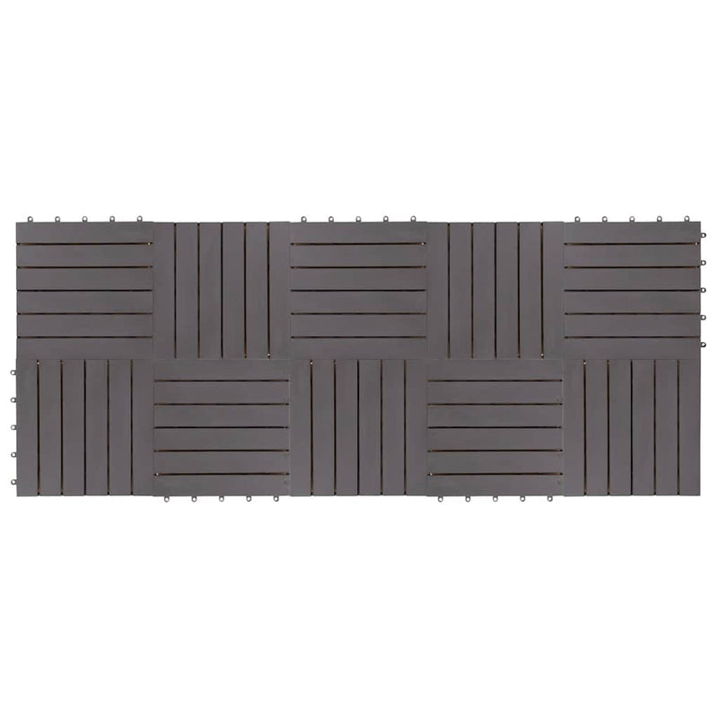 vidaXL 10 darab antikolt szürke tömör akácfa padlólap 30 x 30 cm