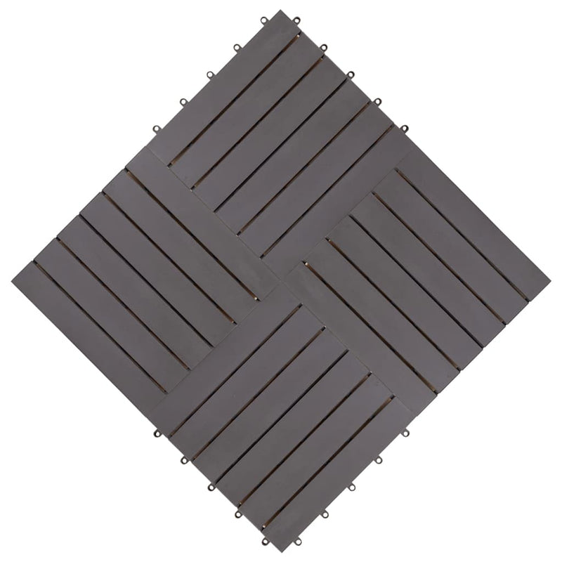 vidaXL 10 darab antikolt szürke tömör akácfa padlólap 30 x 30 cm