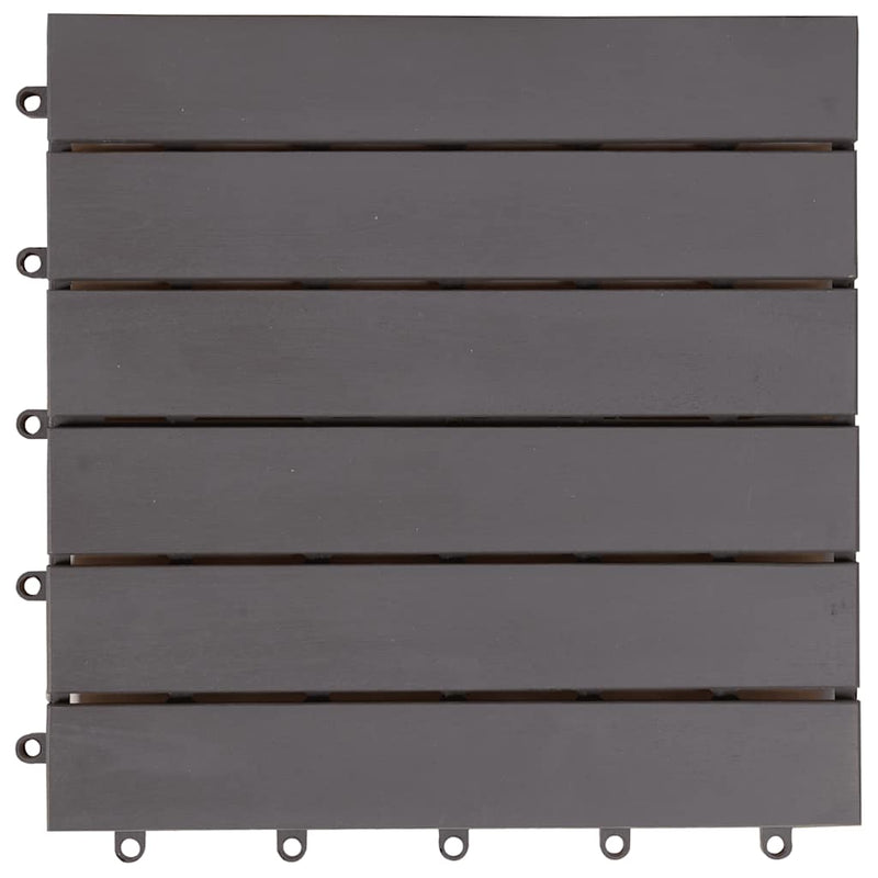 vidaXL 10 darab antikolt szürke tömör akácfa padlólap 30 x 30 cm