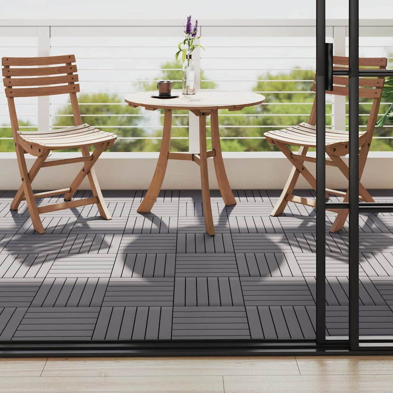 vidaXL 10 darab antikolt szürke tömör akácfa padlólap 30 x 30 cm