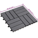 vidaXL Faszegély járólap 10 pcs Szürke 30 x 30 cm Akácfa