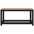 vidaXL világosbarna és fekete MDF és vas dohányzóasztal 90x45x45 cm