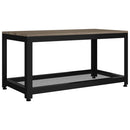 vidaXL szürke és fekete MDF és vas dohányzóasztal 90x45x45 cm