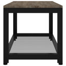 vidaXL szürke és fekete MDF és vas dohányzóasztal 90x45x45 cm