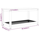 vidaXL szürke és fekete MDF és vas dohányzóasztal 90x45x45 cm