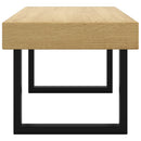 vidaXL világosbarna és fekete MDF és vas dohányzóasztal 90x45x40 cm
