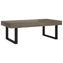 vidaXL szürke és fekete MDF és vas dohányzóasztal 120x60x40 cm